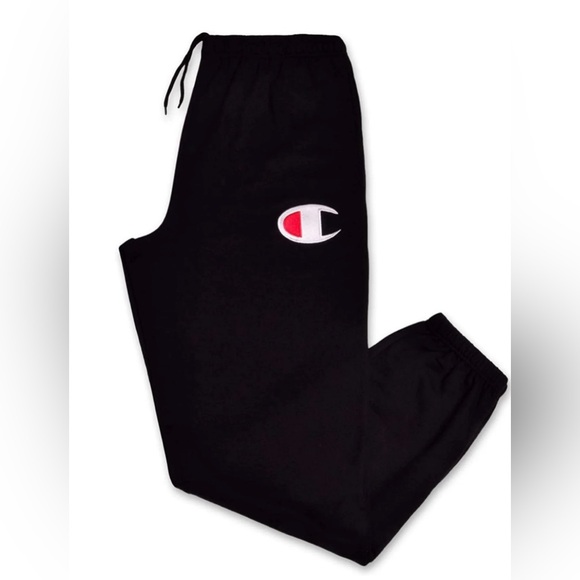 Champion BIG C Black T-Shirt + Black Jogger Sweatpants 2 Piece Set FULL OUTFIT - Picture 4 of 12